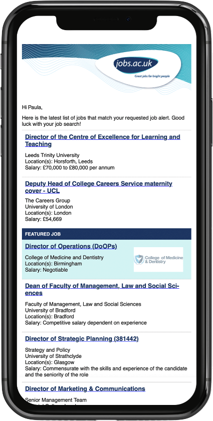Featured Job by Email on mobile